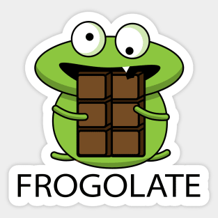 Funny frog loves chocolate Sticker